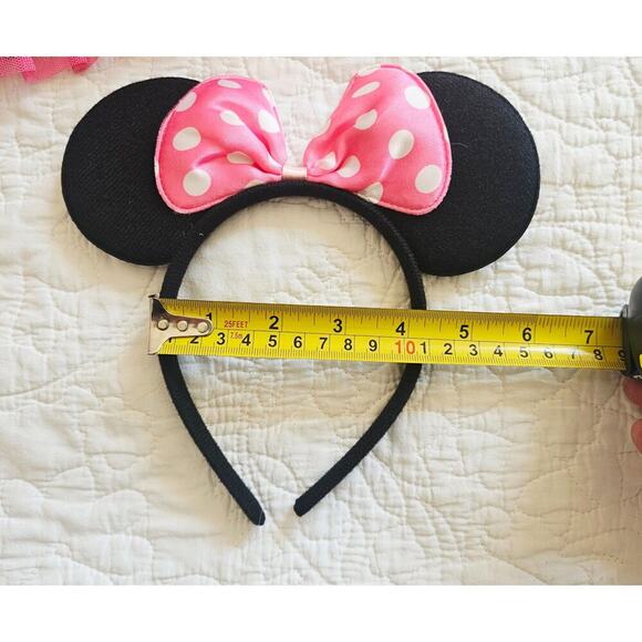 Disney Zebra Print & Pink Ruffles Minnie Mouse Dress & Ears Set Size 6 Girls - Picture 7 of 8